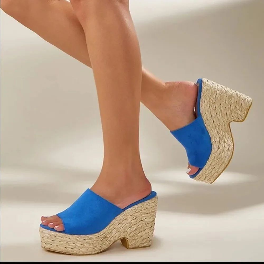 NINE WEST SKYROCKET OPEN TOE SLIDES WOMEN"S PLASFORM SANDAL